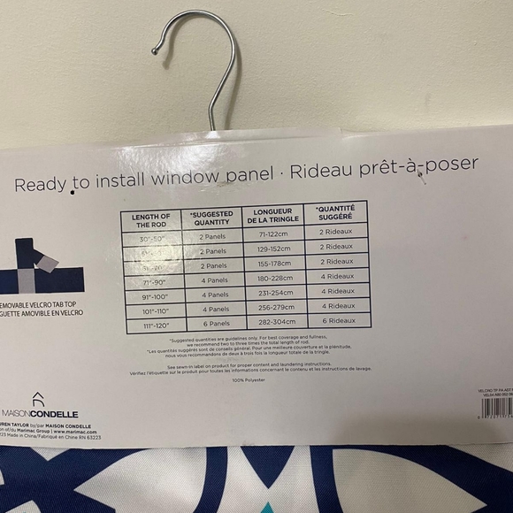 Lauren Taylor Velcro Tab Top Panels - Picture 4 of 4